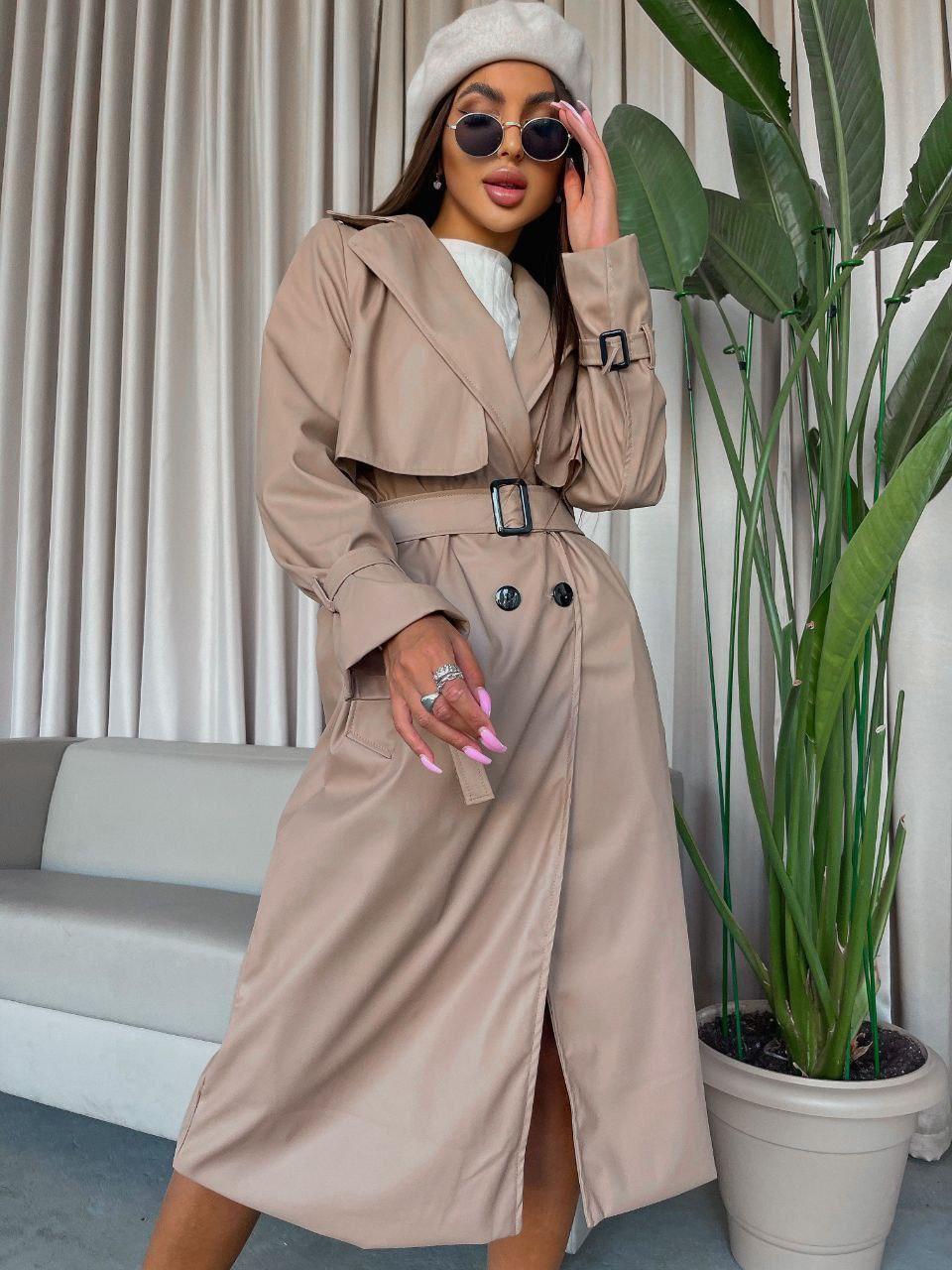 Тренч жіночий шкіра у кольорах 23011, фото 1