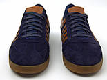 Сині замшеві кросівки м'які кеди зі смужками чоловіче взуття великих розмірів 46 47 48 Rosso Avangard Rumba Blue Vel BS, фото 3