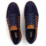 Сині замшеві кросівки м'які кеди зі смужками чоловіче взуття великих розмірів 46 47 48 Rosso Avangard Rumba Blue Vel BS, фото 9