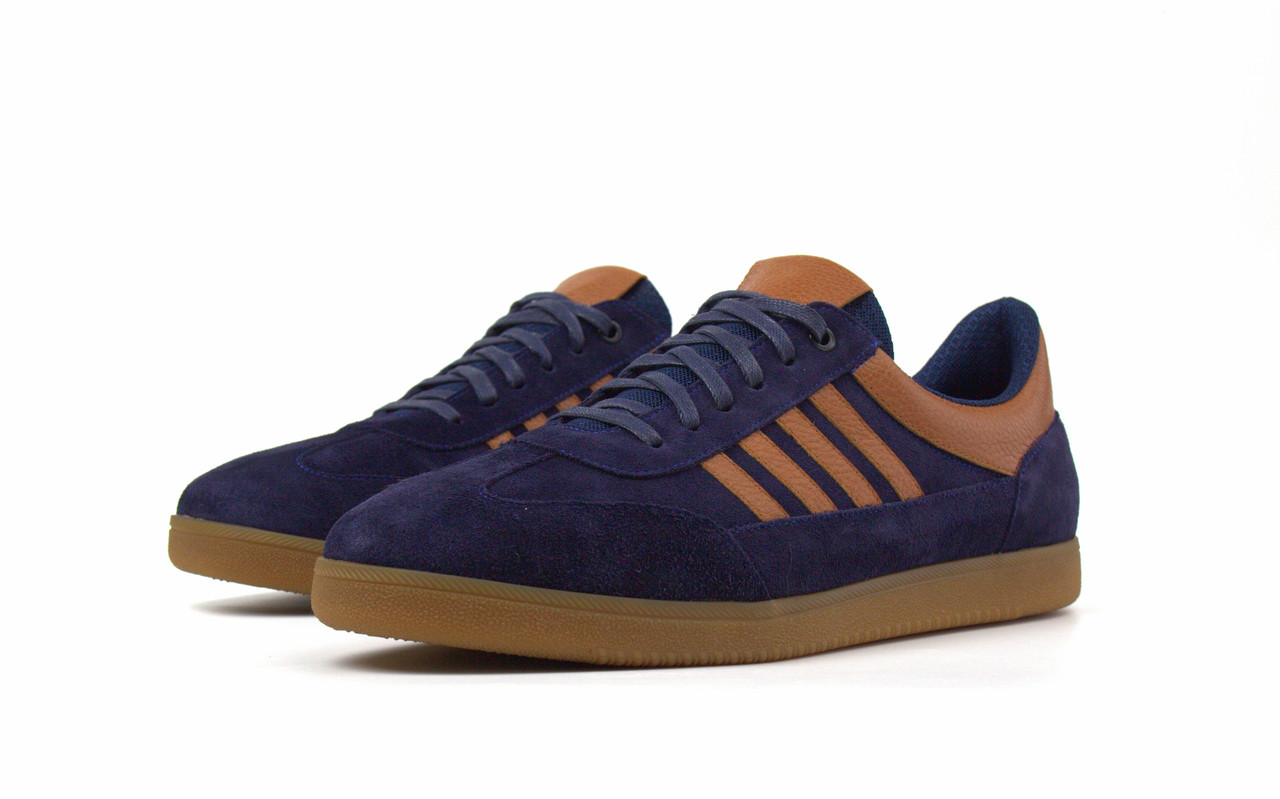 Сині замшеві кросівки м'які кеди зі смужками чоловіче взуття великих розмірів 46 47 48 Rosso Avangard Rumba Blue Vel BS, фото 1