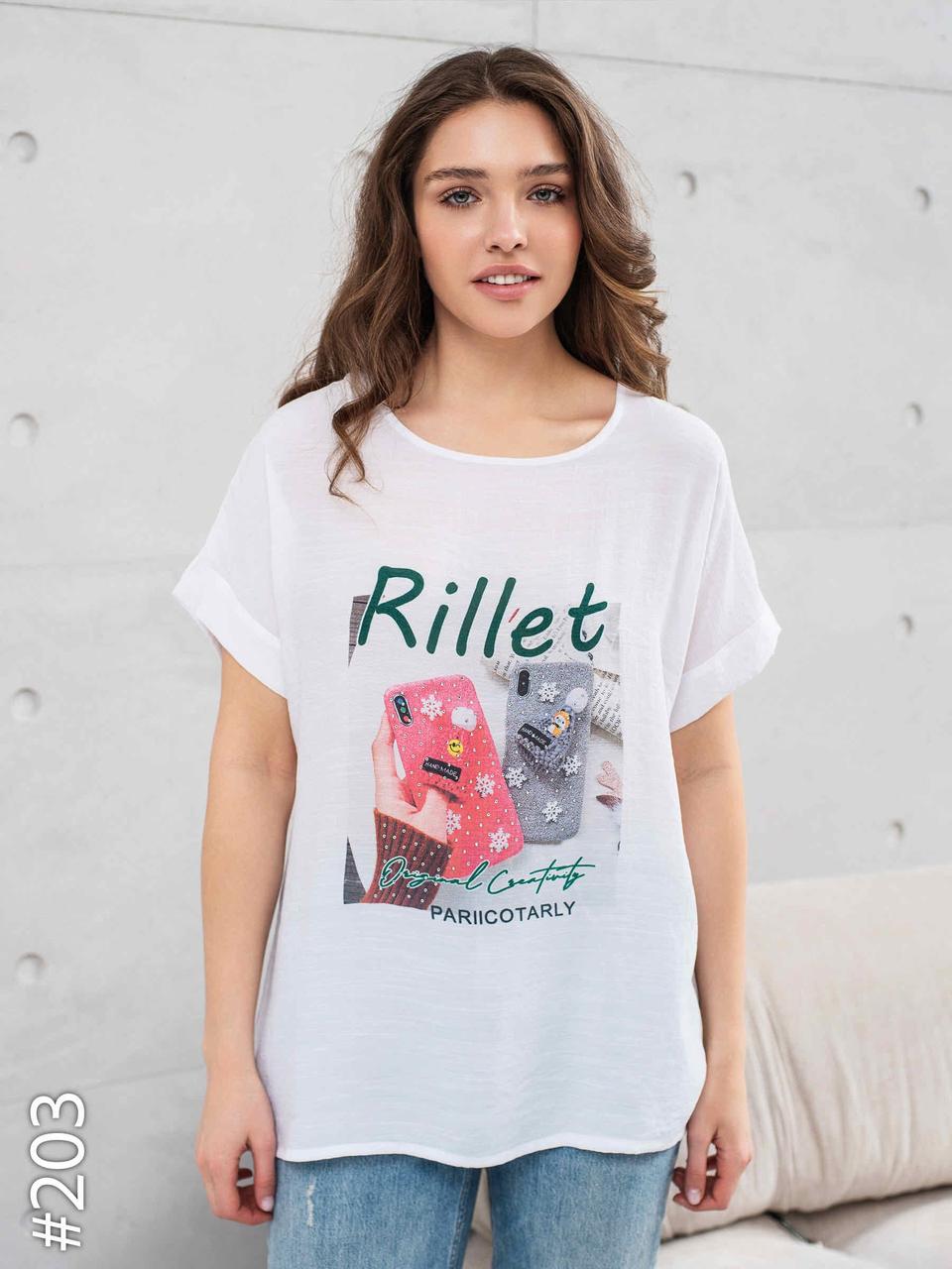 Футболка жіноча, Rillet XL-4XL льон