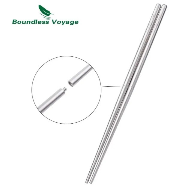 Палички для їжі суші та лапші титанові складні 230 мм. Boundles Voyage., фото 1