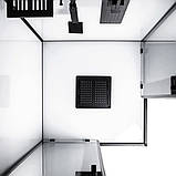 Душовий бокс 90х90х210 см INSANA Kira низький квадратний піддон розсувні двері чорний профіль, фото 4