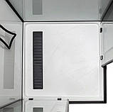 Душовий бокс 90х90х210 см INSANA Kira низький квадратний піддон розсувні двері чорний профіль, фото 3