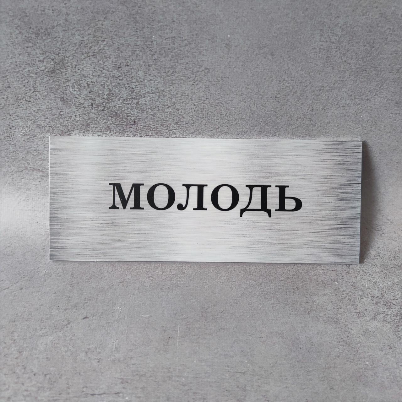 Табличка Молодь 20х8 см