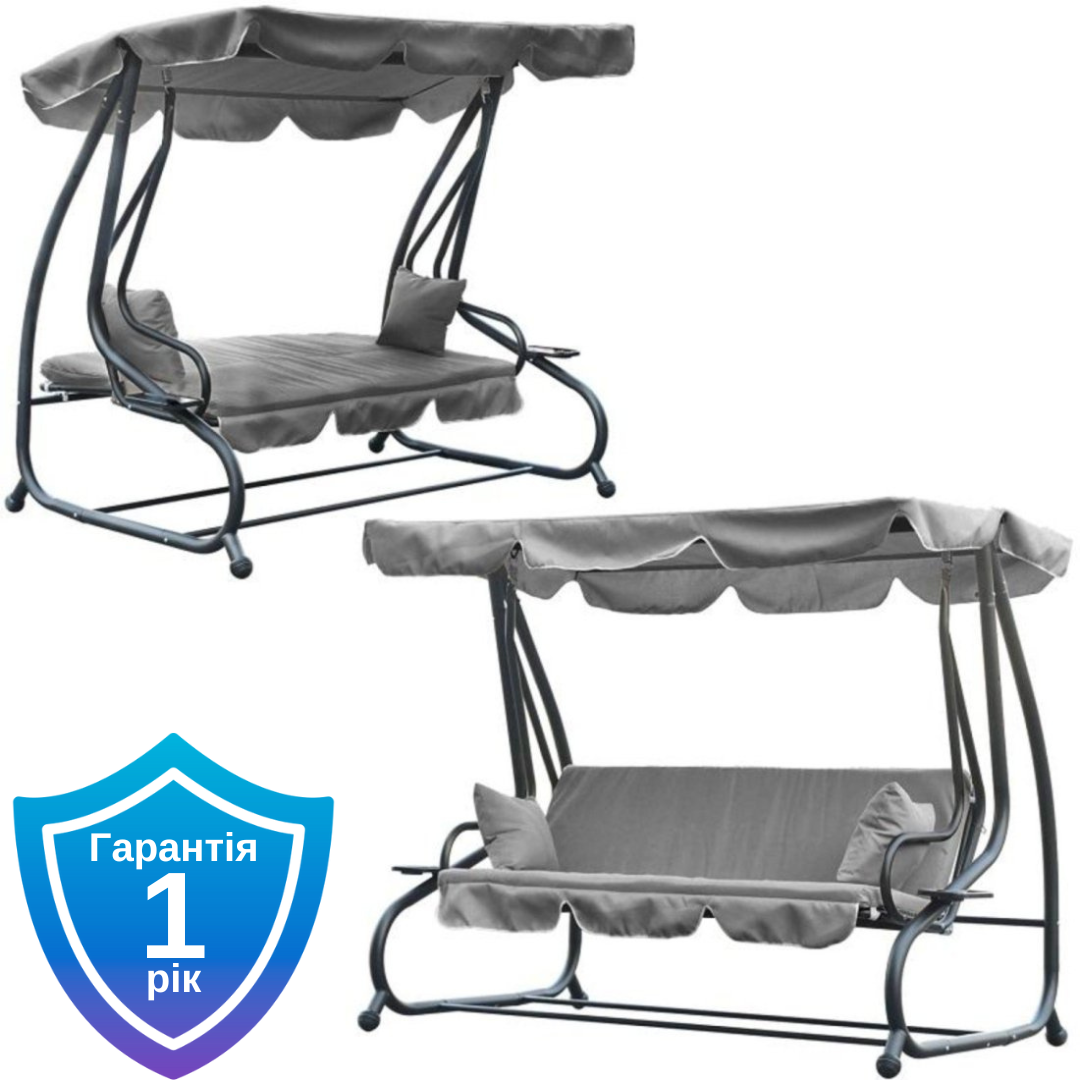 Садова гойдалка Garden Line 210х120х170 см Сірий
