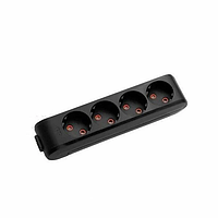 Колодка 4 гнізда ViKo MULTI-LET чорна для подовжувача без заземлення, колодка 4 гнізда 90132400