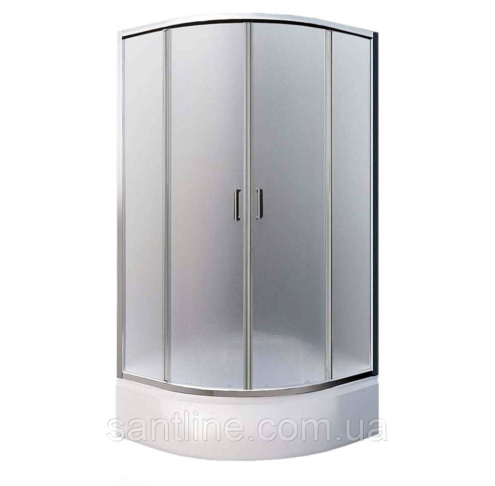 Душова кабіна VIVIA 09-30 RC 90х90х195 середній піддон матове скло 4 мм розсувні двері, фото 1