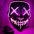 Неонова маска рожева "Судна ніч", що світиться, на гумці з пультом управління 3 режими світіння в асортименті