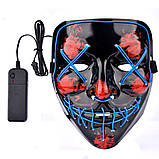 Неонова маска "Судна ніч" синя, 3 режими світіння, фото 5