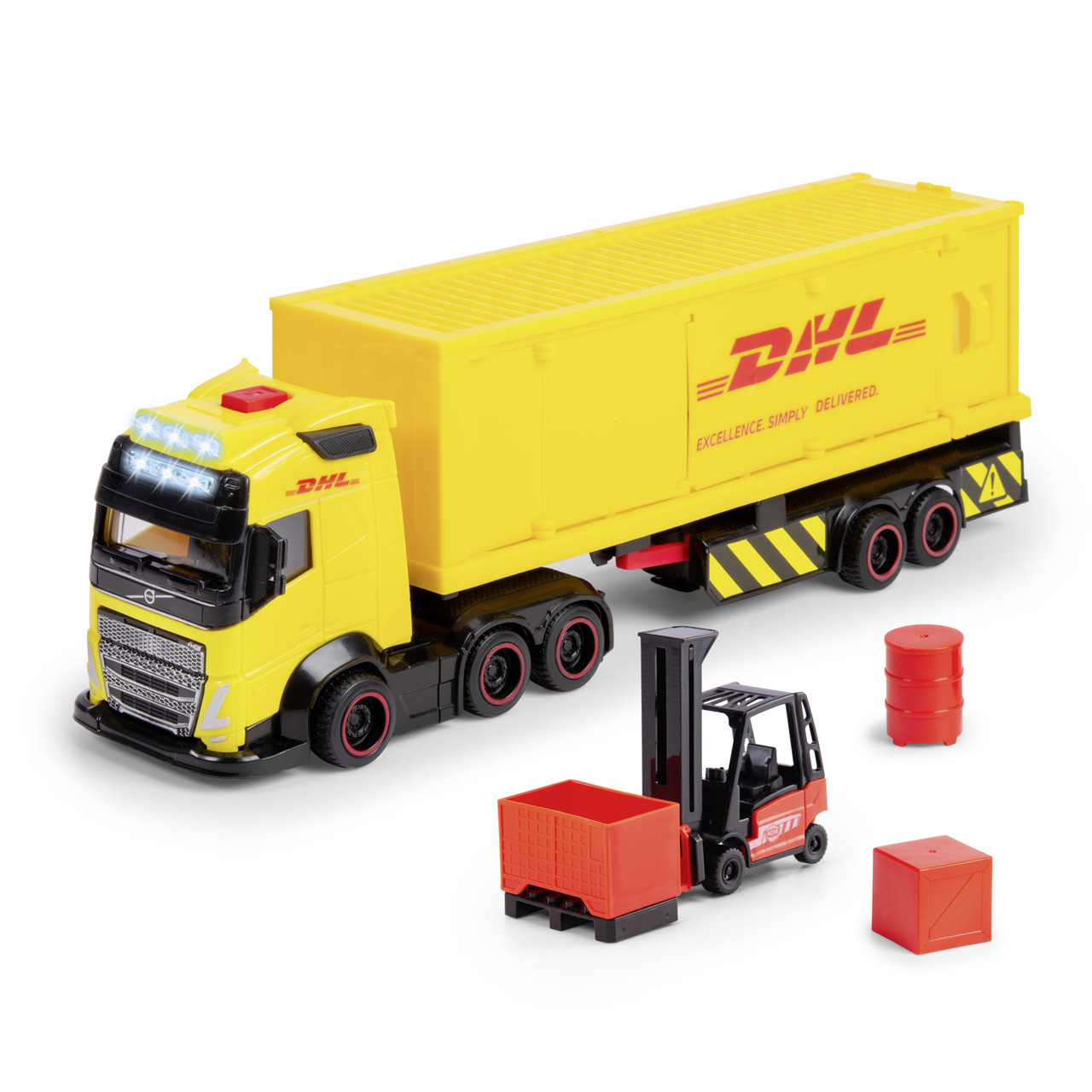 Ігровий набір Dickie Toys Поштові перевезення вантажівка DHL зі світловими та звуковими ефектами 3747018