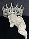 Корона з камінням Swarovski Срібло 12.5 см Корона на голову з інкрустацією Весільна тіара для зачіски, фото 10