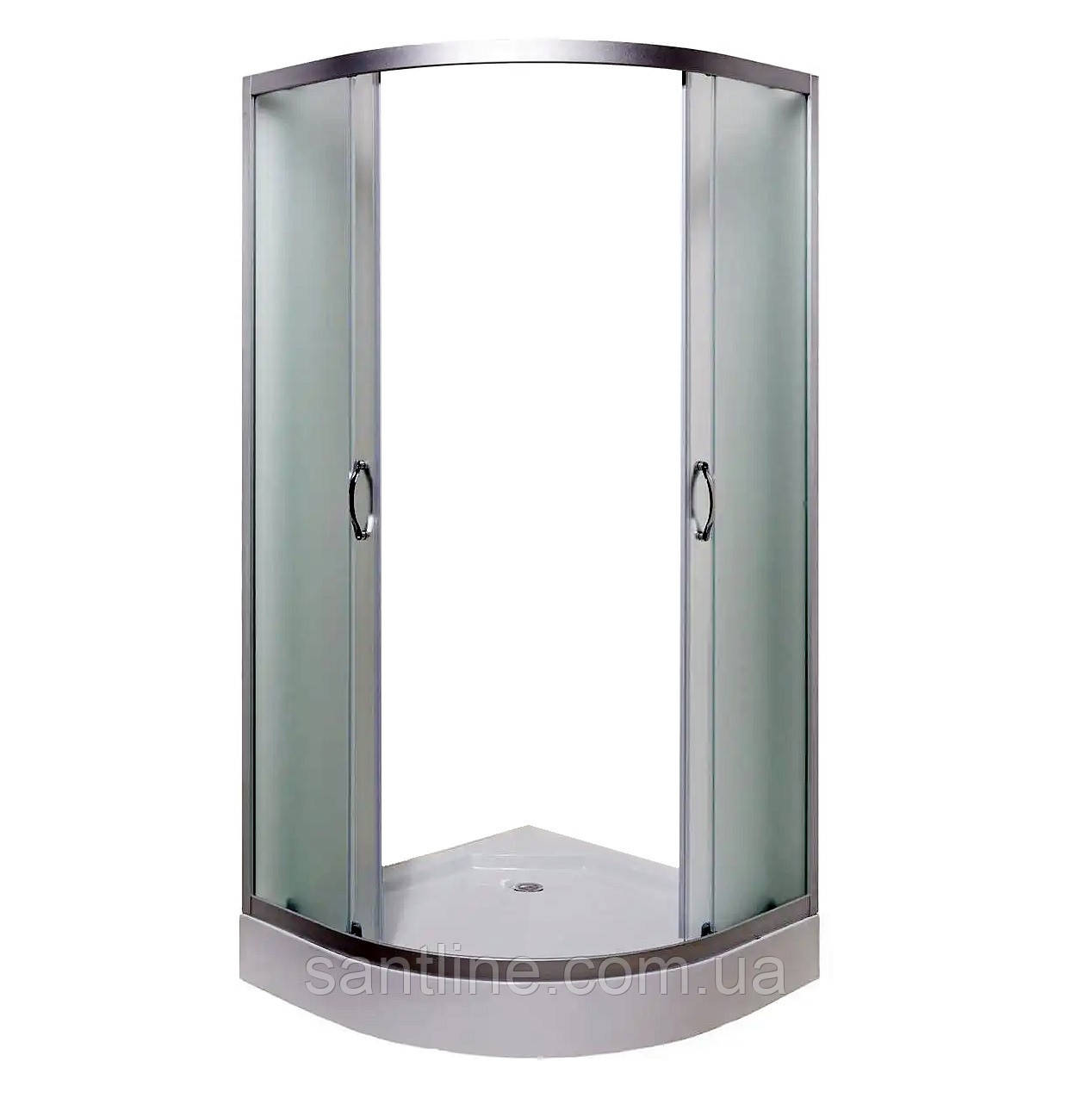 Душова кабіна 90x90x195 см VIVIA 092 JK New низький піддон матове скло 4 мм розсувні двері, фото 1