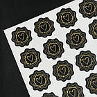 Наклейки круглі об'ємні А4 "Сердечко на чорному", 12 шт, фото 2