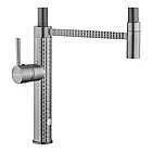 Кухонна мийка Kraft 6845 дошка/сифон/кошик/дозатор/ополіскувач для склянок і кран витяжним виливом, фото 7