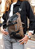 Повсякденна містка стильна сумка хакі бананка жіноча , Жіноча поясна сумка бананка, фото 10