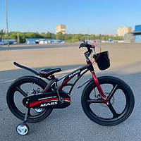 Дитячий магнієвий велосипед зі складаним кермом MARS-14 Дюймів ЧОРНИЙ