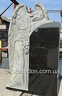 Пам'ятник гранітний з фігурою ангела з трояндами №87  1