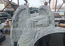 Пам'ятник гранітний з фігурою ангела з трояндами №87  3