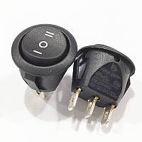 Перемикач, кнопка трипозиційний KCD1-105, AC 250В 6А три контакти (Чорний)