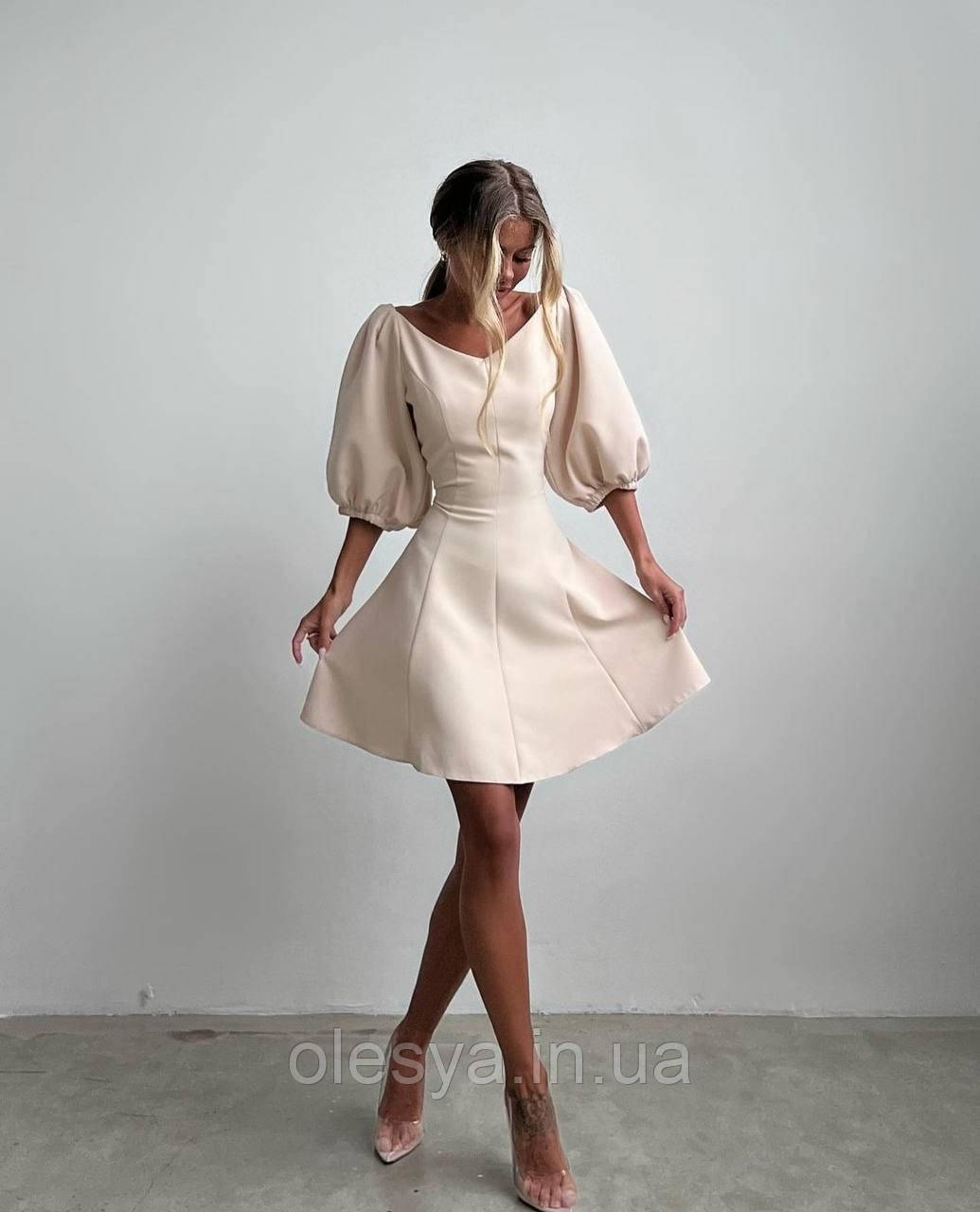 Жіноча стильна сукня з тканини костюмка 449 Розміри 42- 46, фото 1