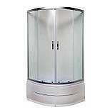 Душова кабіна 80х80х195 см VIVIA 08 JK New глибокий піддон матове скло 4 мм розсувні двері, фото 3