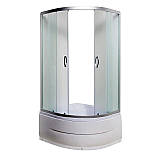 Душова кабіна 80х80х195 см VIVIA 08 JK New глибокий піддон матове скло 4 мм розсувні двері, фото 2