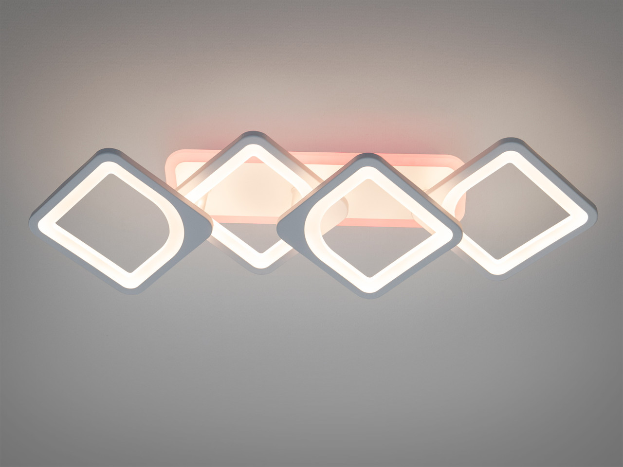 Подовжена світлодіодна смарт люстра з пультом, біла, 70W на 10м2