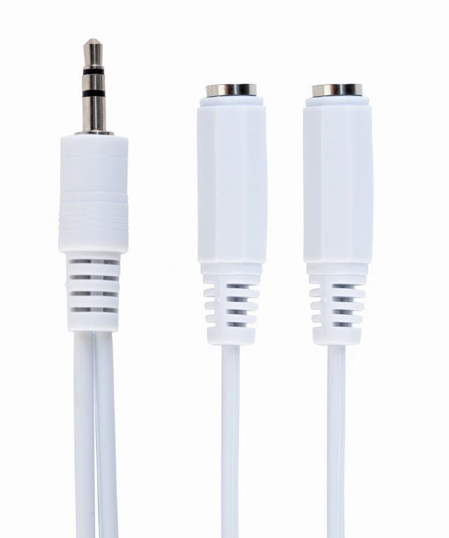Перехідник аудіо кабель Jack 3.5mm папа на 2шт. 3.5mm мама 0.1м Cablexpert (CCA-415W)