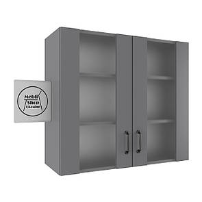 Кухонна шафка вітрина з полицями. Шир 800 мм.