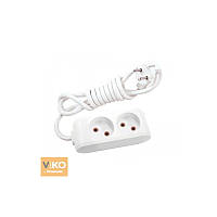 Подовжувач 2г/2м без землі, Viko без заземлення, у розетку, переноска, електричний Віко 90112202