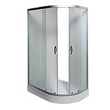 Душова кабіна 120x80x195 Vivia 012L JK New асиметрична ліва низький піддон матове скло розсувні двері, фото 3