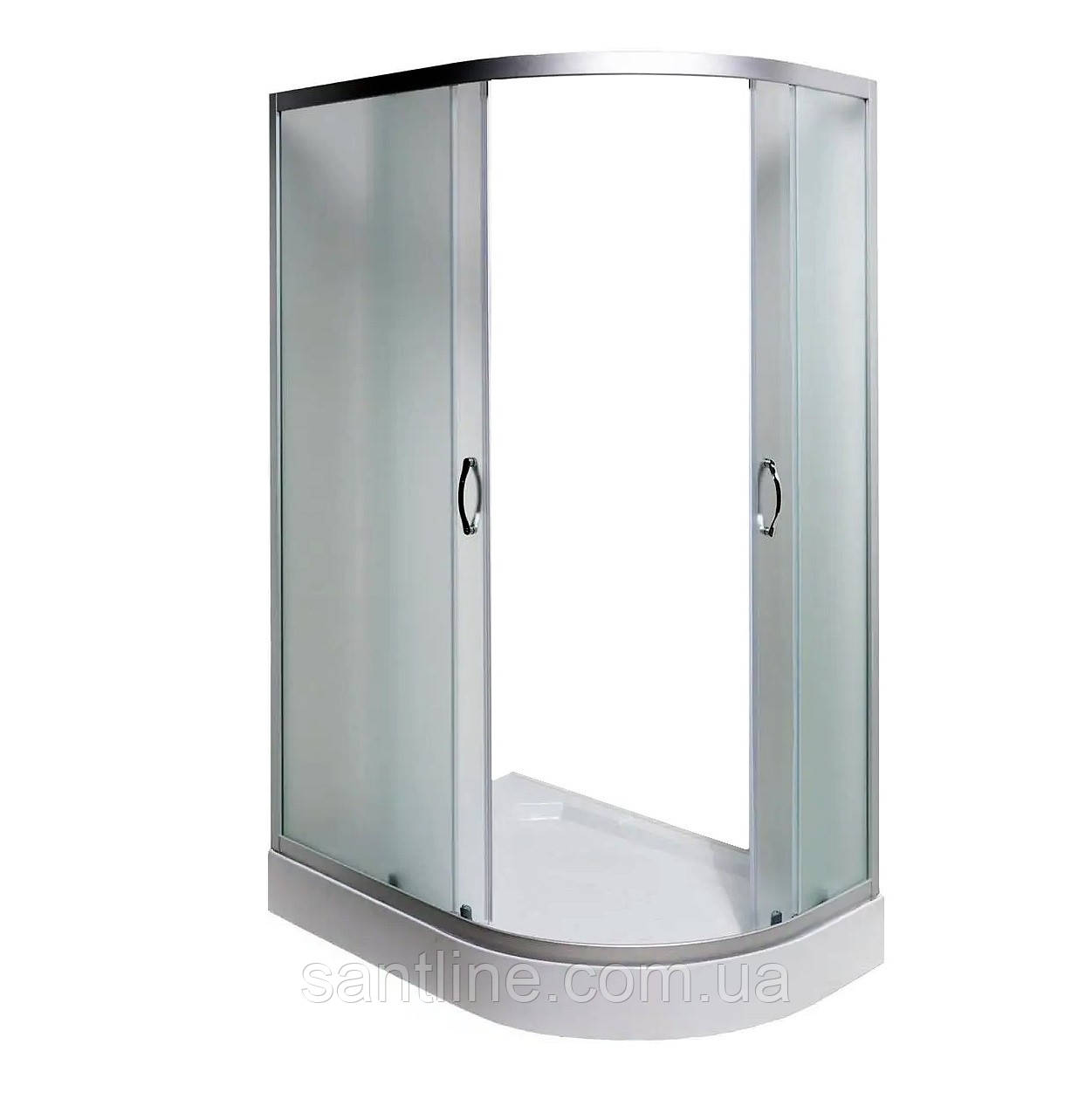 Душова кабіна 120x80x195 Vivia 012L JK New асиметрична ліва низький піддон матове скло розсувні двері, фото 1