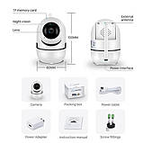 Бездротова WiFi камера для відеоспостереження зі звуком і нічним баченням Поворотна IP камера QC011, фото 4
