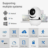 Бездротова WiFi камера для відеоспостереження зі звуком і нічним баченням Поворотна IP камера QC011, фото 6