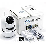 Бездротова WiFi камера для відеоспостереження зі звуком і нічним баченням Поворотна IP камера QC011, фото 7
