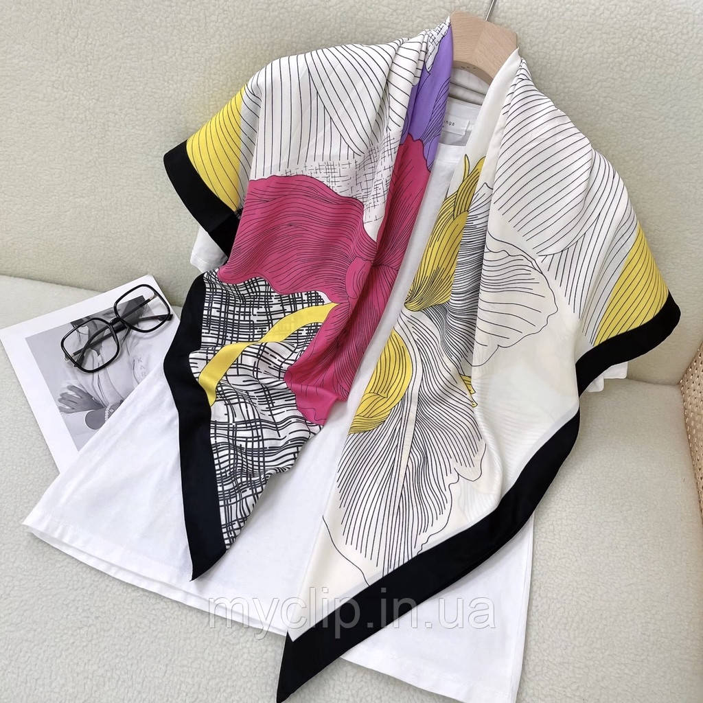 Стильна демісезонна м'яка хустка із натуральної бавовни. Якісний турецький жіночий платок, фото 1