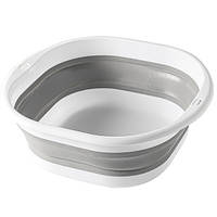 Миска складана силіконова Біло-сіра 10 л