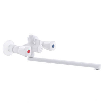 Змішувач для ванни Plamix Omega-140 White (без шланга та лійки) (PM0558), фото 1