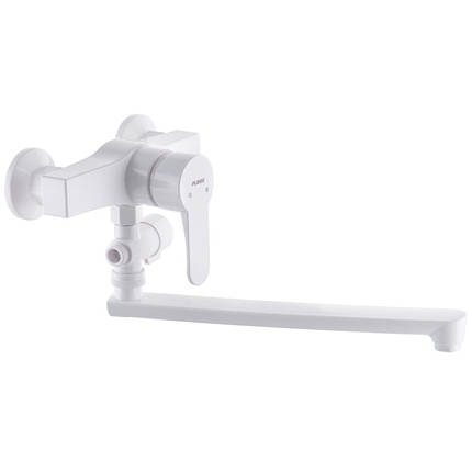 Змішувач для ванни Plamix Mario-006 (W) Білий (без шланга та лійки) (PM0603), фото 1
