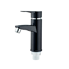 Змішувач для умивальника пластиковий Sergio-001 Black (з підводкою) (PM0643)