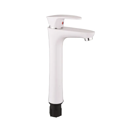 Змішувач для умивальника Plamix Cezar-001 HIGH SET White (з підведенням) (PM0663), фото 1