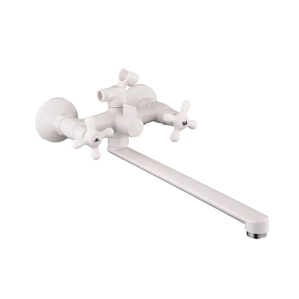 Змішувач для ванни Plamix Pablo -140 EURO SET White (зі шлангом і лійкою) (PM0670), фото 1