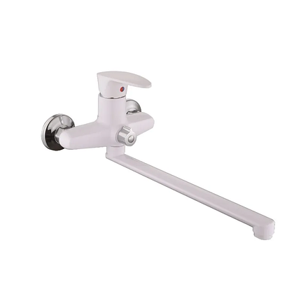 Змішувач для ванни Plamix Cezar-006 EURO SET White (зі шлангом, лійкою та кронштейном) (PM0666), фото 1