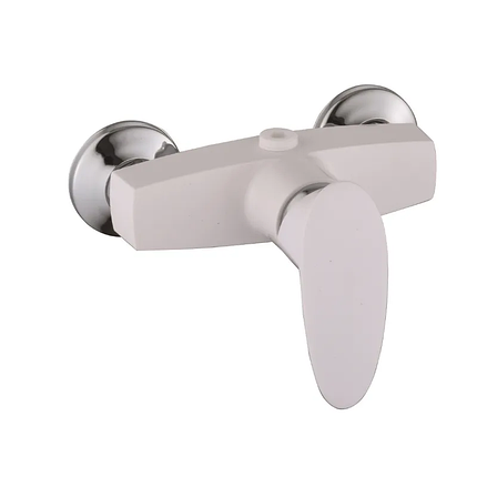 Змішувач для душової кабіни Plamix Cezar-003 SET White (зі шлангом, лійкою та кронштейном) (PM0665), фото 1