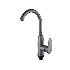 Змішувач для кухні Plamix CEZAR-011-B SET Graphite з підводкою (PM0695)
