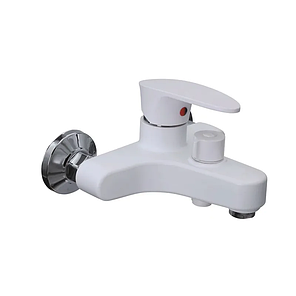 Набір змішувачів кран для ванни Plamix CEZAR-009 EURO SET White + кран для умивальника Plamix CEZAR-001, фото 3