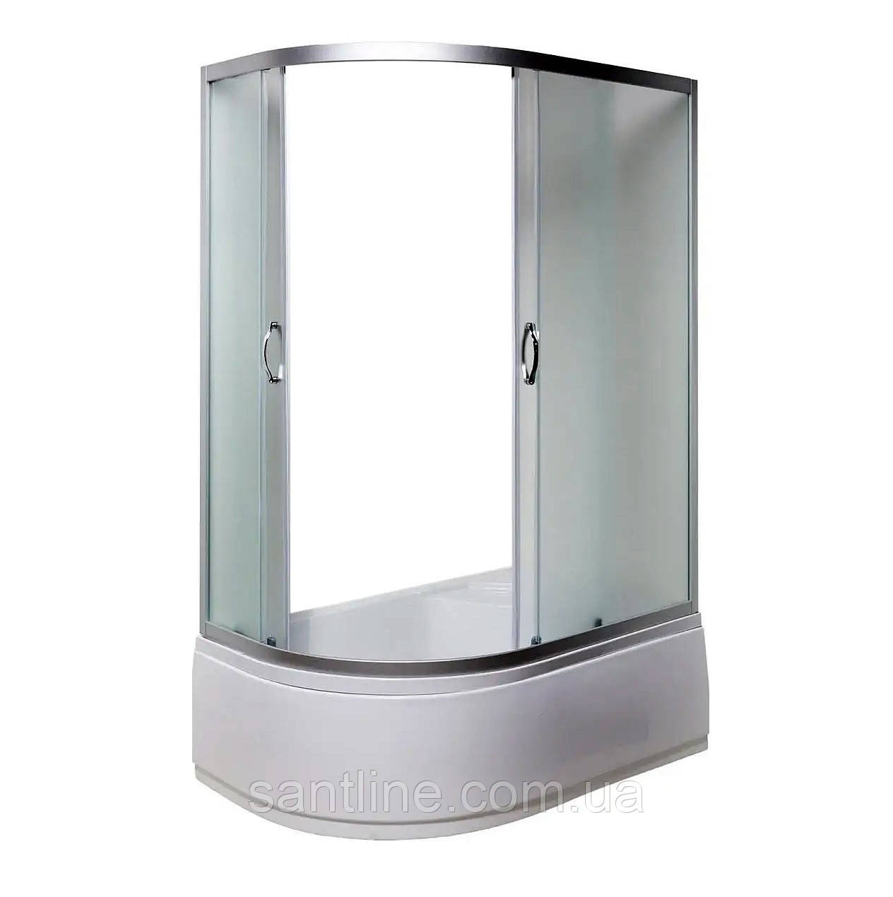 Душова кабіна 120x80x195 Vivia 120R JK асиметрична права глибокий піддон матове скло розсувні двері, фото 1