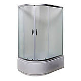 Душова кабіна 120x80x195 Vivia 120R JK асиметрична права глибокий піддон матове скло розсувні двері, фото 2