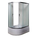 Душова кабіна 120x80x195 Vivia 120R JK асиметрична права глибокий піддон матове скло розсувні двері, фото 3